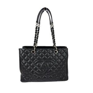 Chanel Caviar Quilted Black Grand Shopping GST Tote Bag
